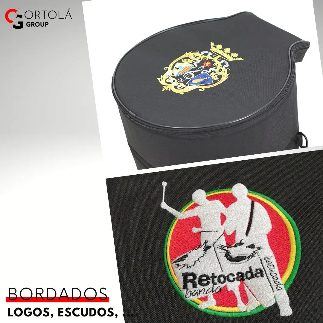 Bordado Funda/Estuche con Cliche Ortola Negro