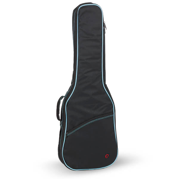 Funda Guitarra Electrica 10mm PE Ortola Ref. 33-E Mochila sin Logo Negro Vivo Turquesa