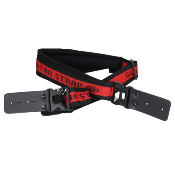 Correa Guitarra N. 34 Acolchado Guitar Strap Ortola Rojo