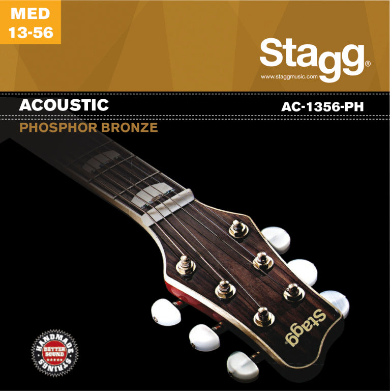 Juego Cuerdas Guitarra Acustica Stagg Bronce Fosforado 13-56 AC-1356-PH_01