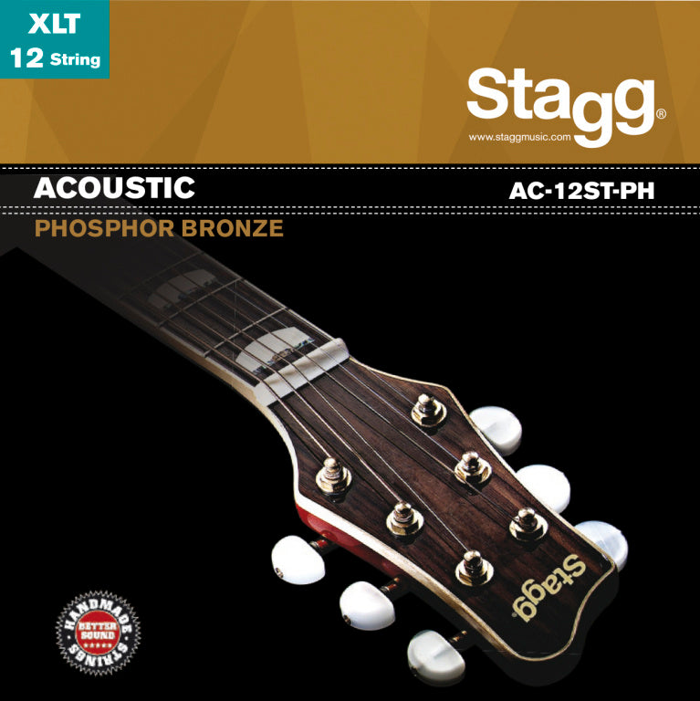 Juego Cuerdas Guitarra Acustica 12 Cuerdas Stagg Bronce Fosforado 10-47 AC-12ST-PH_01