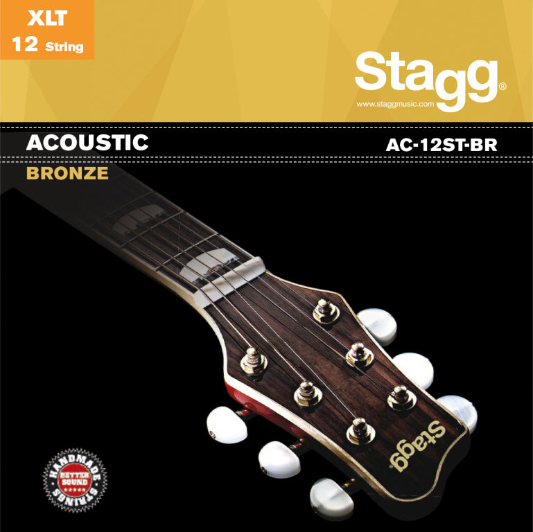 Juego Cuerdas Guitarra Acustica 12 Cuerdas Stagg Bronce 10-47 AC-12ST-BR_01