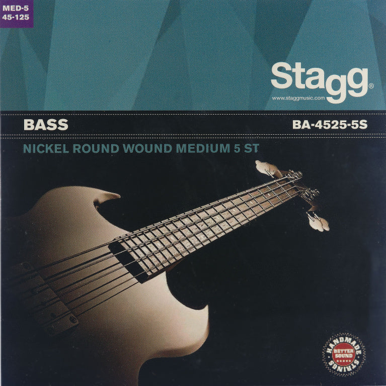 Juego 5 Cuerdas Bajo Electrico Stagg Niquel 45-125 BA-4525-5S_01