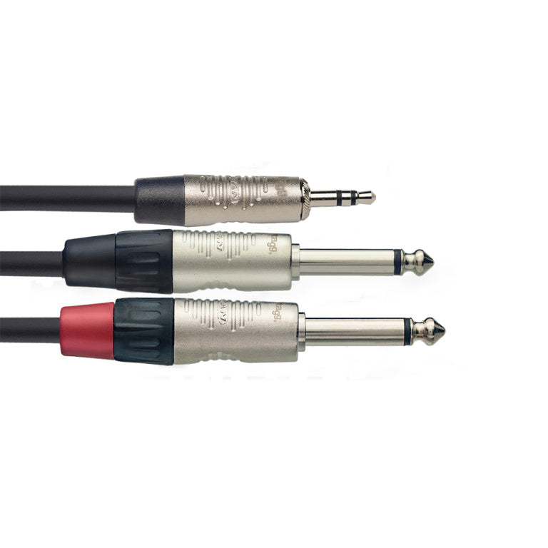 Cable Audio Stagg Mini Jack Stereo - 2 Jack Mono 1m N-Series NYC1/MPS2PR