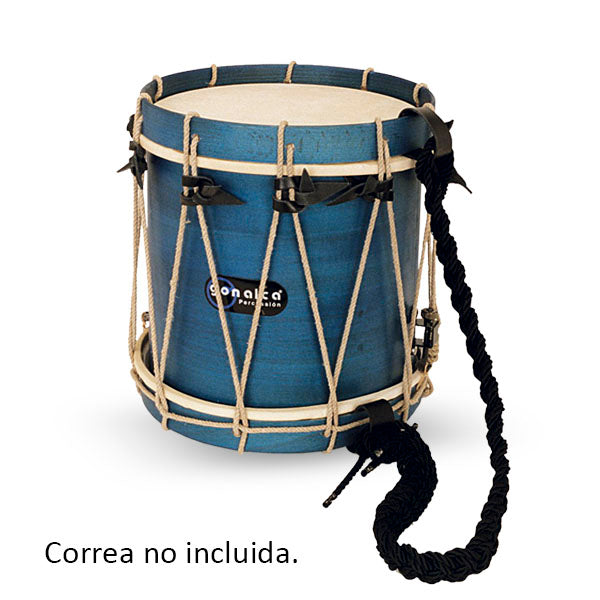 Tamboril Vasco Cuerda Gonalca 25x25 cm Azul Pintado Ref. 04350
