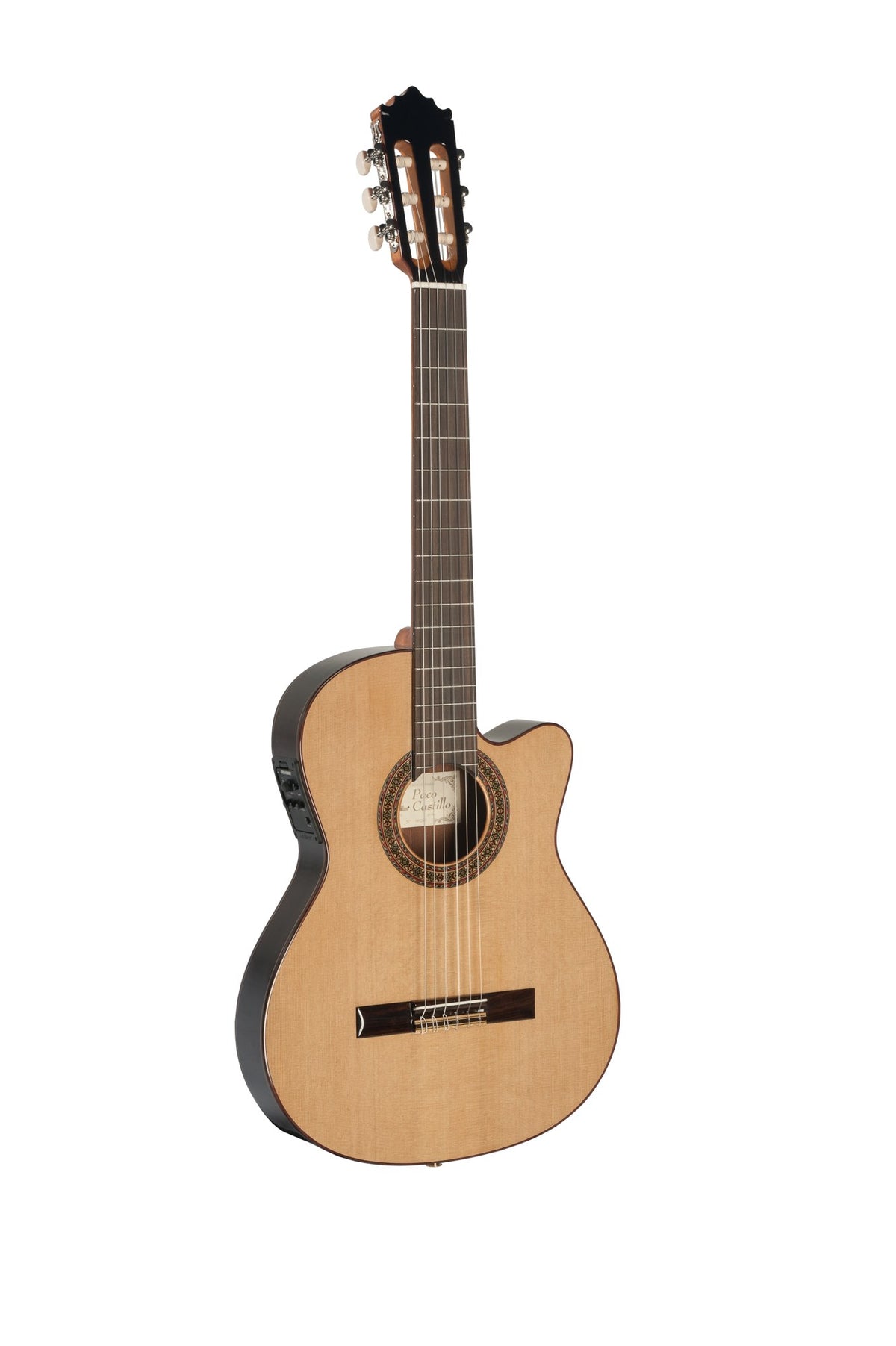 Guitarra Clasica Electrificada Cutaway Caja Estrecha Paco Castillo 232TE_01