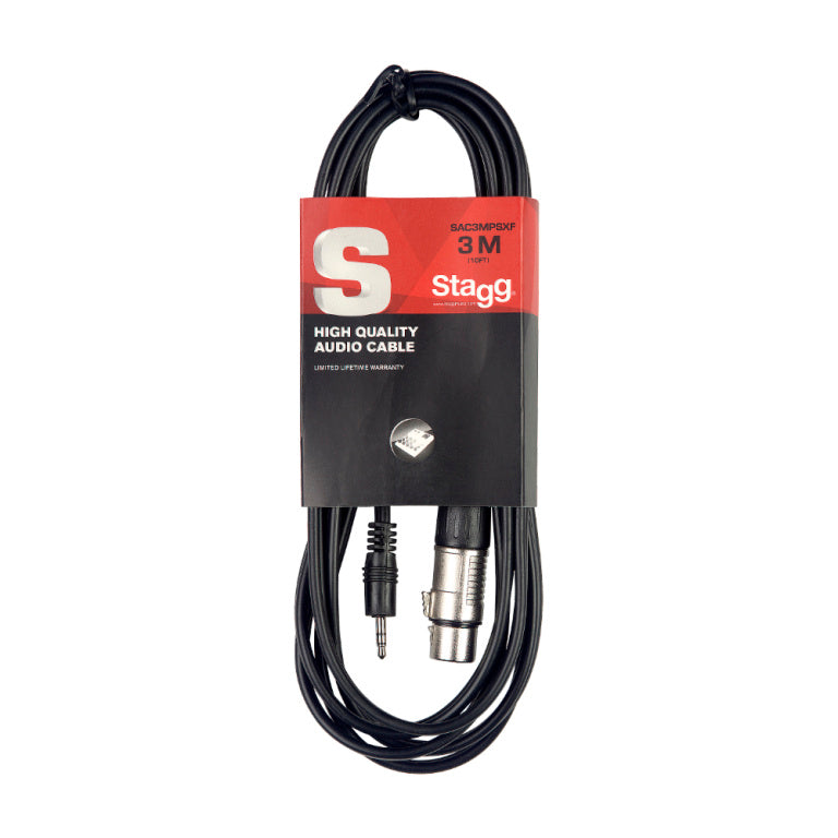 Cable Microfono Stagg XLR - Mini Jack 3m S-Series SAC3MPSBXF