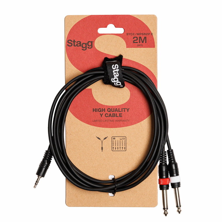 Cable Microfono Stagg Mini Jack 2m S-Series SYC2/MPSB2P E
