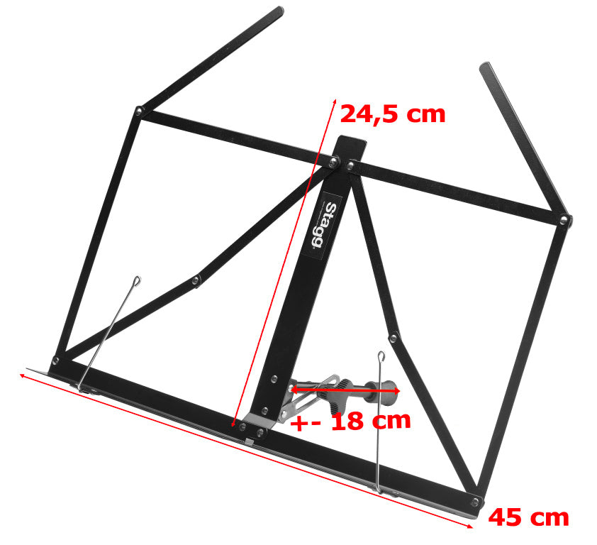 Atril Sobremesa Stagg Plegable con Funda MUS-A1 BK_01