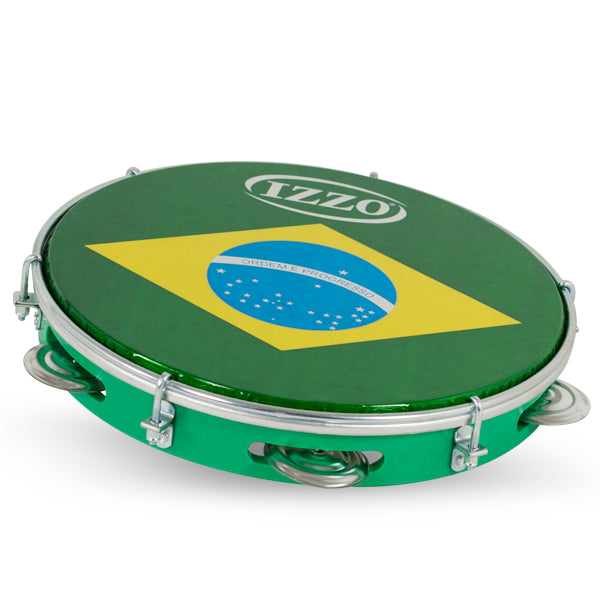 Pandeiro ABS P/Brasil Izzo 10" Verde Ref. IZ3438