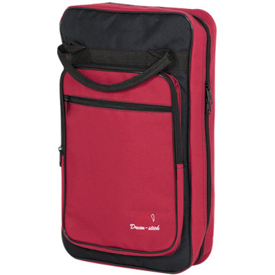 Funda Baquetas Bateria 8 Compartimentos Ortola Negro Rojo Vino