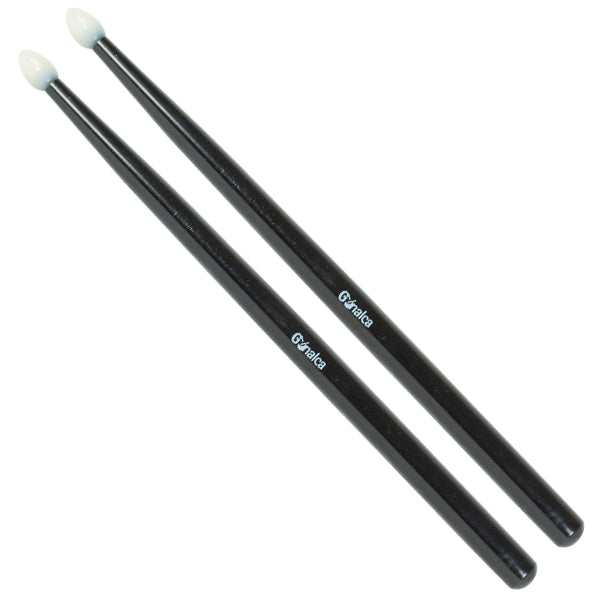 Baqueta Tambor Bola Nylon Duro Par Gonalca Negro Pintado Ref. 02081