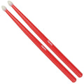 Baqueta Tambor Bola Nylon Duro Par Gonalca Rojo Pintado Oscuro Ref. 02081