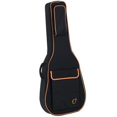 Funda Guitarra Acustica 20mm PE Ortola Ref. 47 Mochila sin Logo Negro Naranja