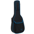 Funda Guitarra Acustica 20mm PE Ortola Ref. 47 Mochila sin Logo Negro Turquesa