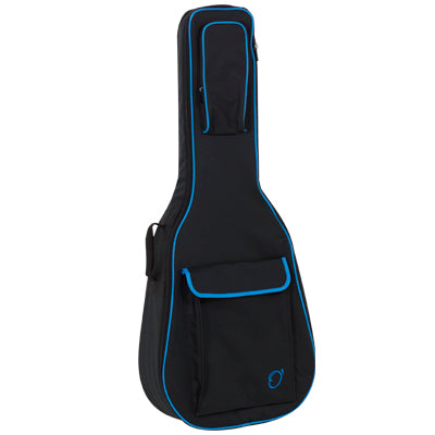 Funda Guitarra Acustica 20mm PE Ortola Ref. 47 Mochila sin Logo Negro Turquesa