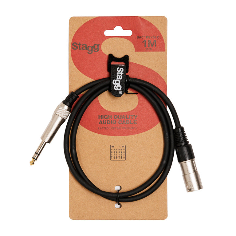Cable Instrumento Stagg XLR - Jack 1m S-Series SAC1PSXM DL