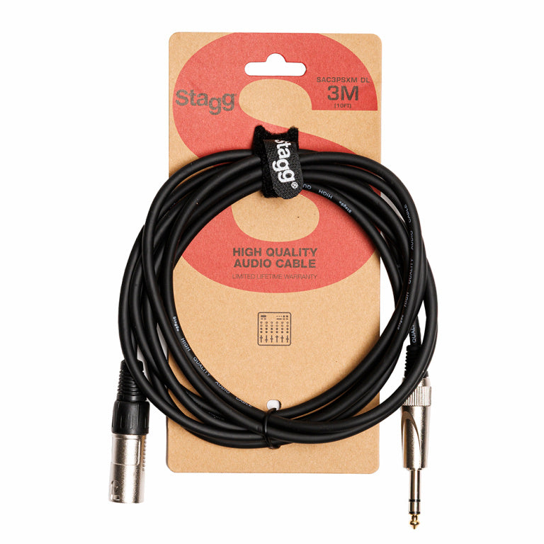 Cable Instrumento Stagg XLR - Jack 3m S-Series SAC3PSXM DL