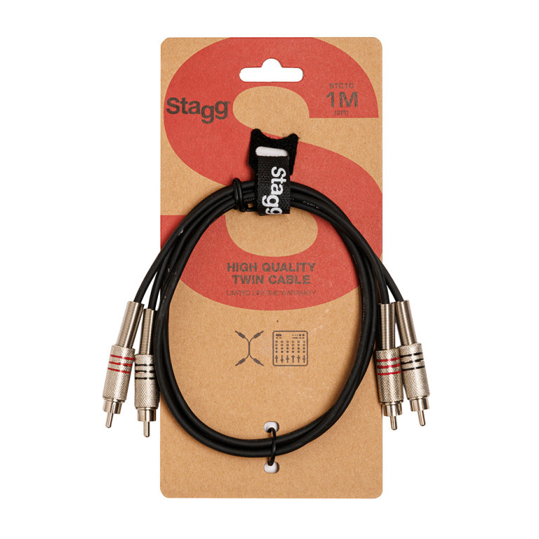 Cable Instrumento Stagg RCA 1m S-Series STC1C
