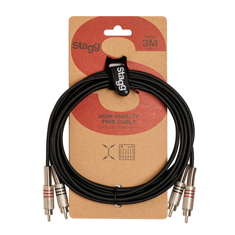 Cable Instrumento Stagg RCA 3m S-Series STC3C