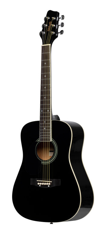 Guitarra Acustica 3/4 Zurdos Stagg SA20D Dreadnought Negra_01