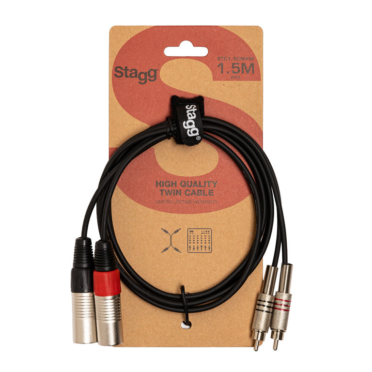 Cable Instrumento Stagg XLR - RCA 1.5m S-Series STC1,5CMXM