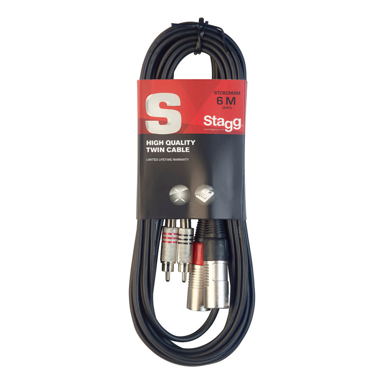 Cable Instrumento Stagg XLR - RCA 6m S-Series STC6CMXM