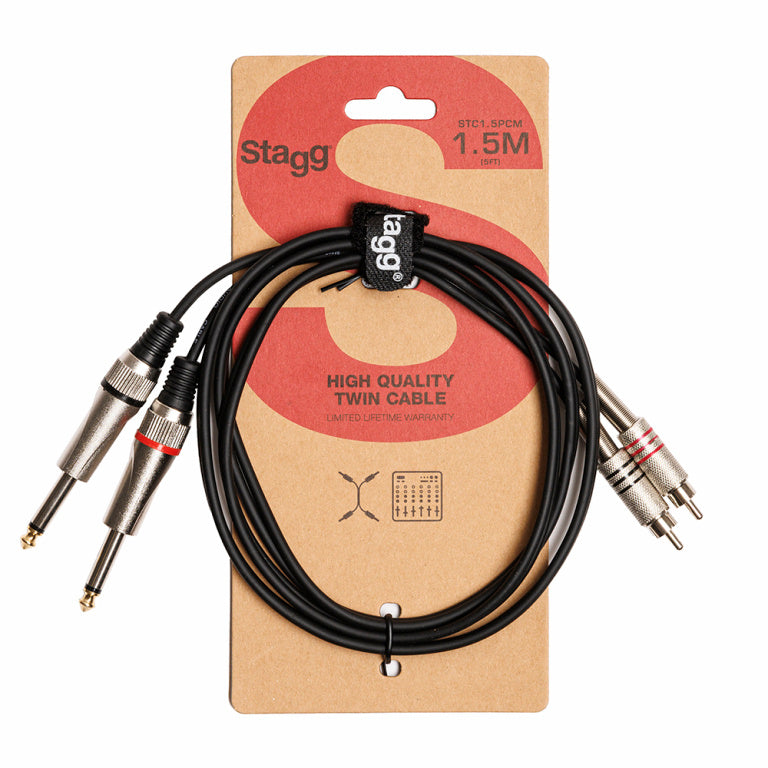 Cable Instrumento Stagg Jack - RCA 1.5m S-Series STC1,5PCM