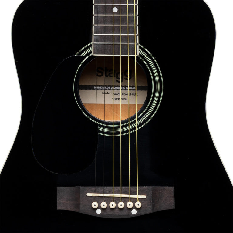 Guitarra Acustica 3/4 Zurdos Stagg SA20D Dreadnought Negra_04