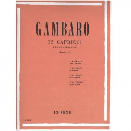 12 Capricci per Clarinetto. Gambaro, G.