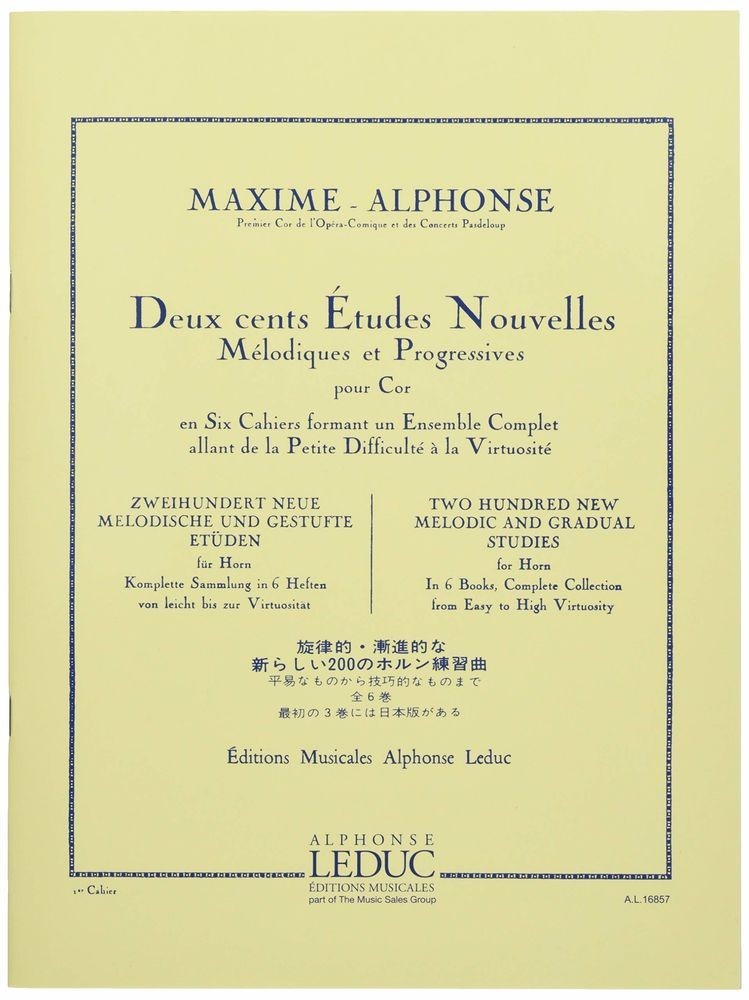 200 Etudes Nouvelles Vol.3 Cahier. Trompa. Alphonse, M.
