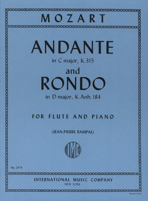 Andante in C Major K.315 Rondo in D Major, K Anh.1. Mozart, W. Amadeus / Rampal, JeanPierre