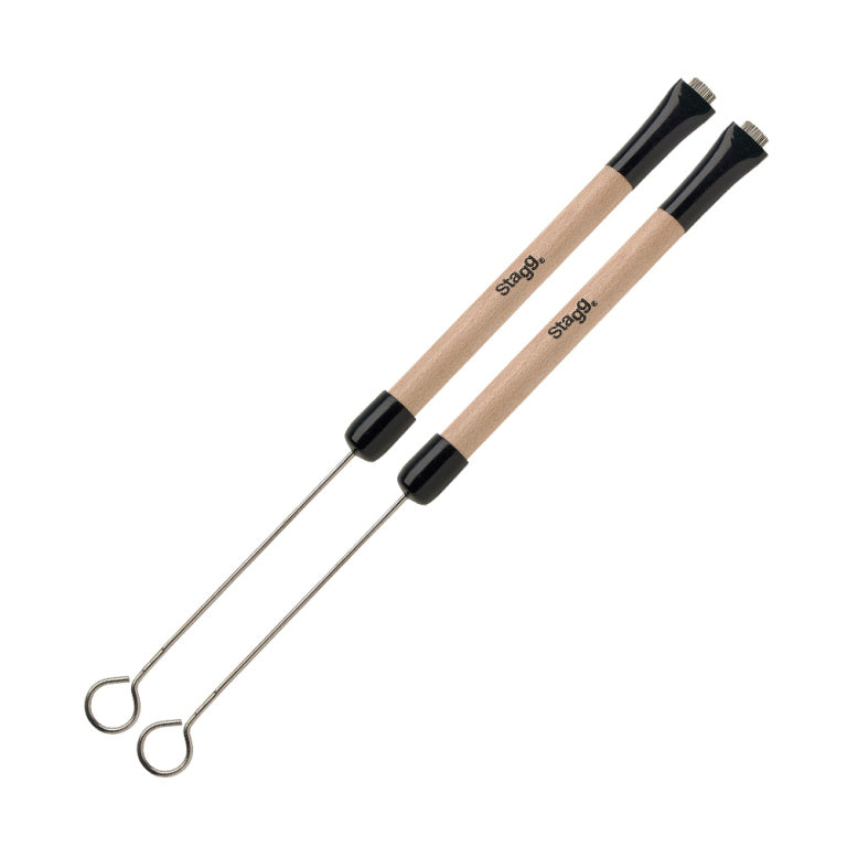 Escobillas Bateria Stagg Telescopicas Alambre Mango Madera SBRU20-WM_03