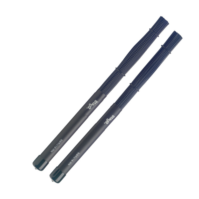 Escobillas Bateria Stagg Nylon 150 Cerdas Rizadas Mango Goma SBRU15-RN_03
