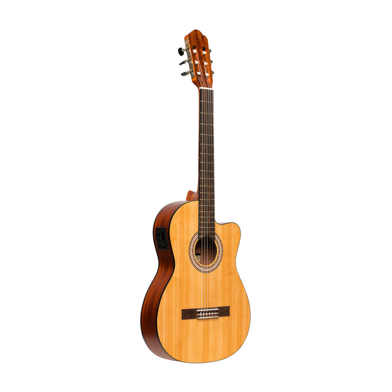 Guitarra Clasica Electrificada Stagg SCL70 TCE Cutaway Tapa Abeto_02