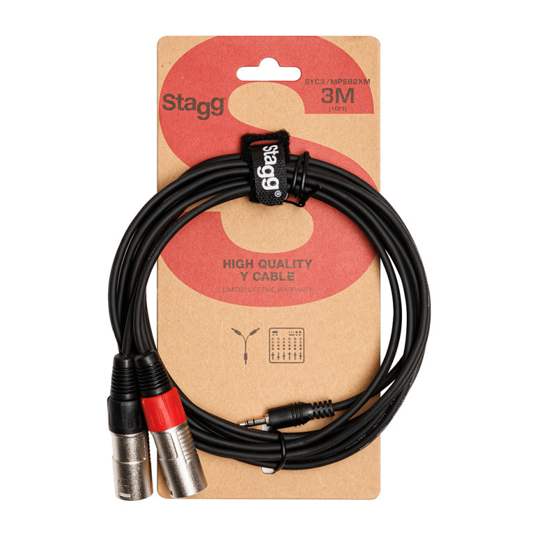 Cable Microfono Stagg XLR - Mini Jack 3m S-Series SYC3/MPSB2XM
