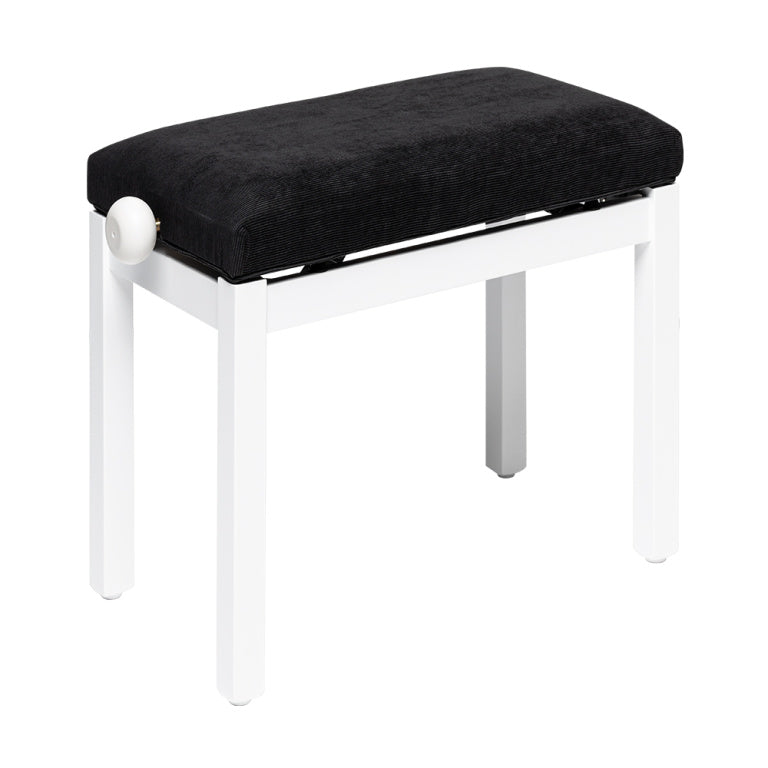 Banqueta Piano Stagg Blanco Mate Tapa Terciopelo Negro PB36 WHM VBK_02