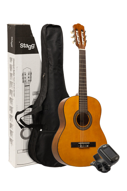Pack Guitarra Clasica Stagg SCL50 Natural con Funda y Afinador_01