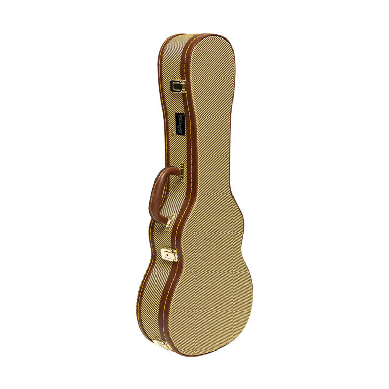 Estuche Ukelele Tenor Stagg Rigido Vintage Tweed Dorado GCX-UKT GD_02