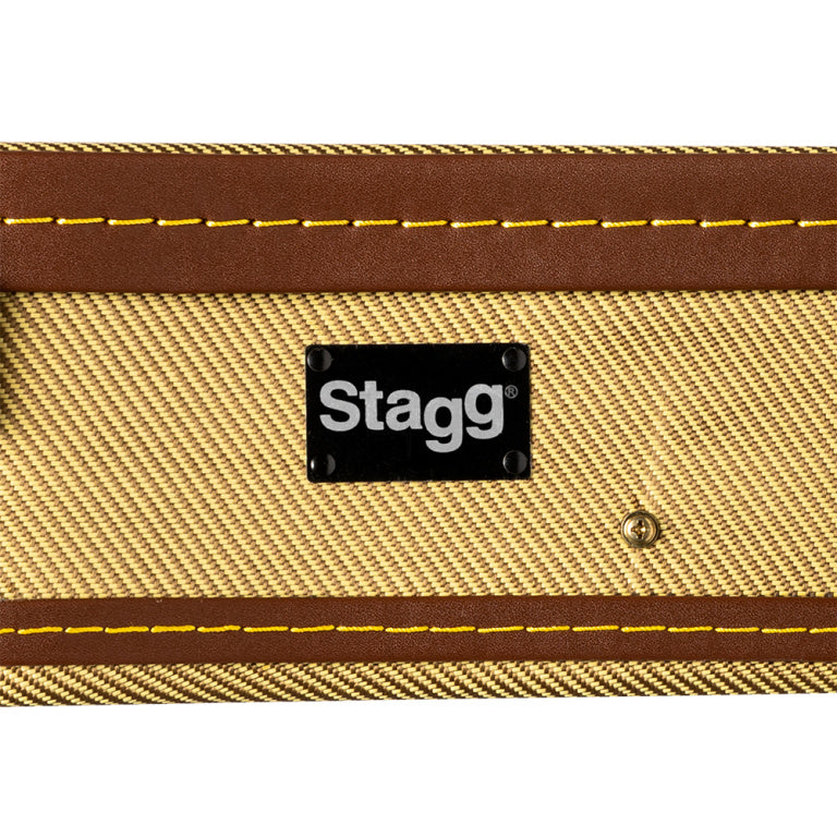 Estuche Ukelele Tenor Stagg Rigido Vintage Tweed Dorado GCX-UKT GD_06