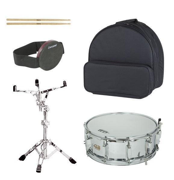 Drum Kit Box 14x5.5 Stand Pad Drumsticks Bag