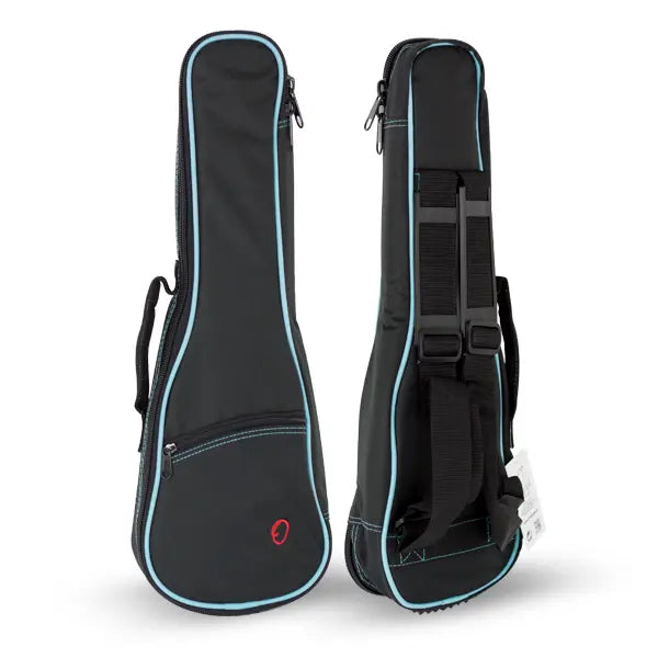 Funda Ukelele Soprano Ortola Ref. 33 Mochila sin Logo Negro Vivo Turquesa