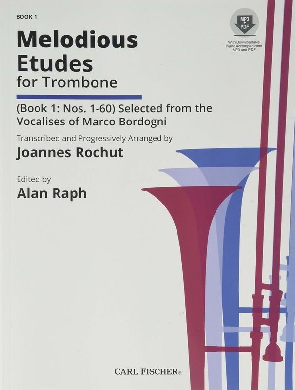 Melodious Etudes for Trombone Book I On Line Audio. Rochut, Joannes / Bordogni, Marco