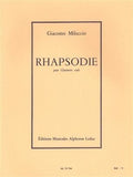 Rhapsodie pour Clarinette Seul. Miluccio, G.