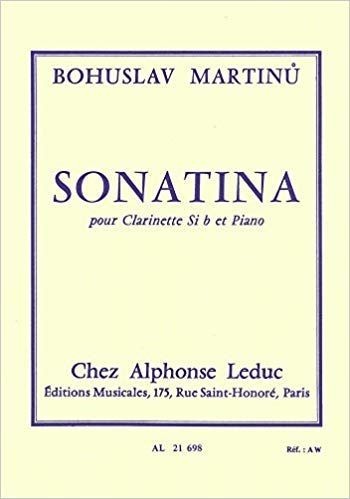 Sonatina pour Clarinette Sib et Piano. Martinu, B.