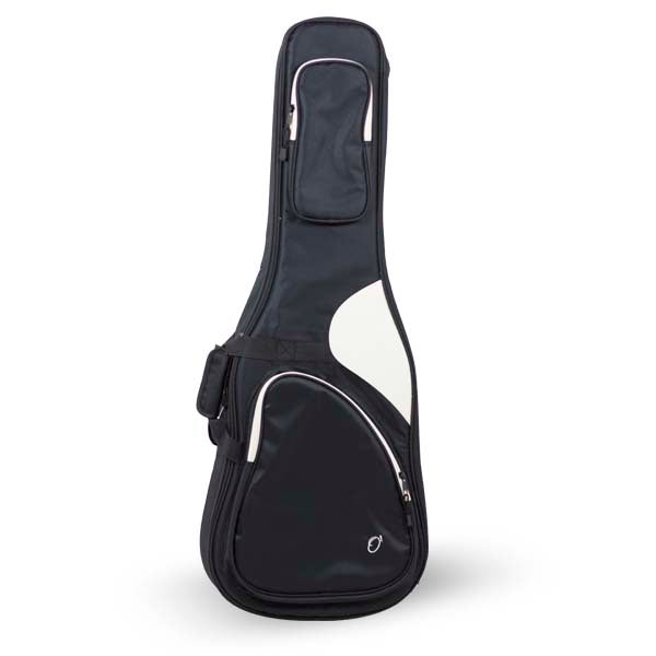 Funda Guitarra Electrica 20mm PE Ortola Ref. 49-B Mochila sin Logo Negro Blanco