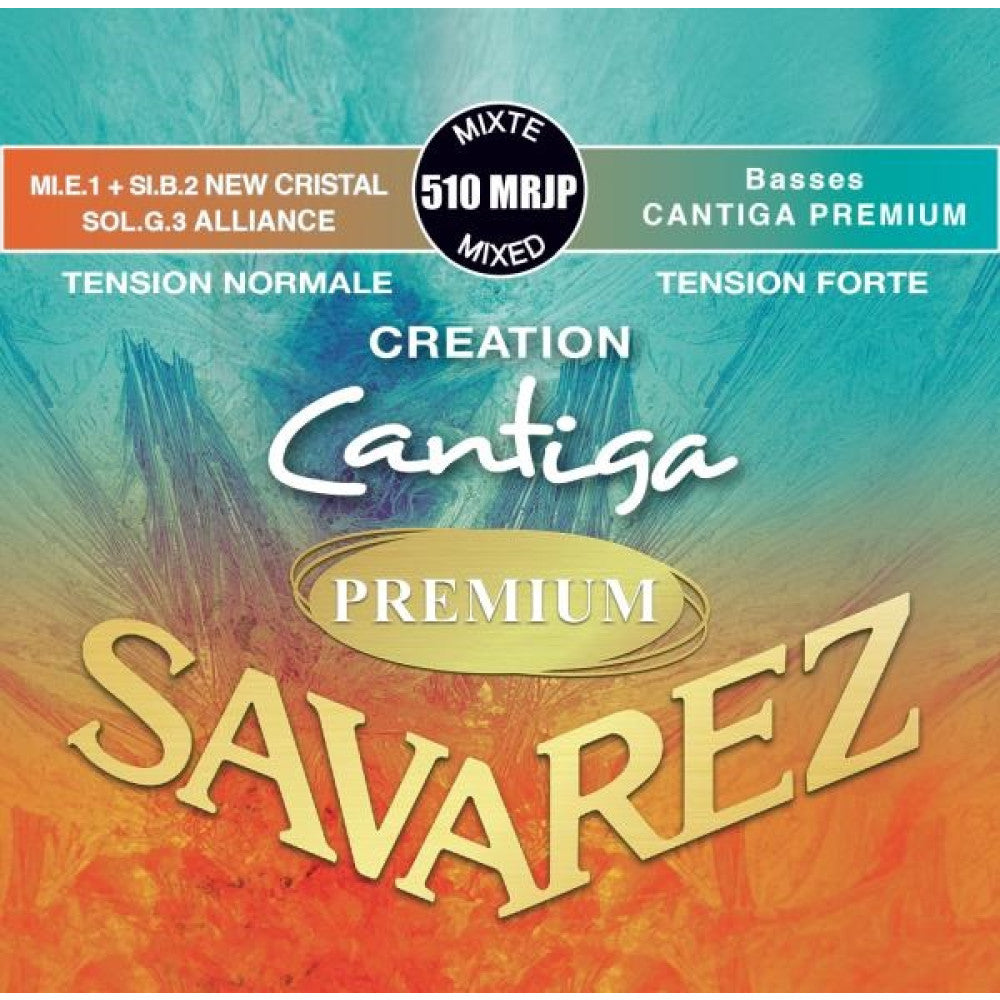 Juego Cuerdas Guitarra Clasica Savarez New Cristal Cantiga Premium Roja/Azul Clasica 510-MRJP