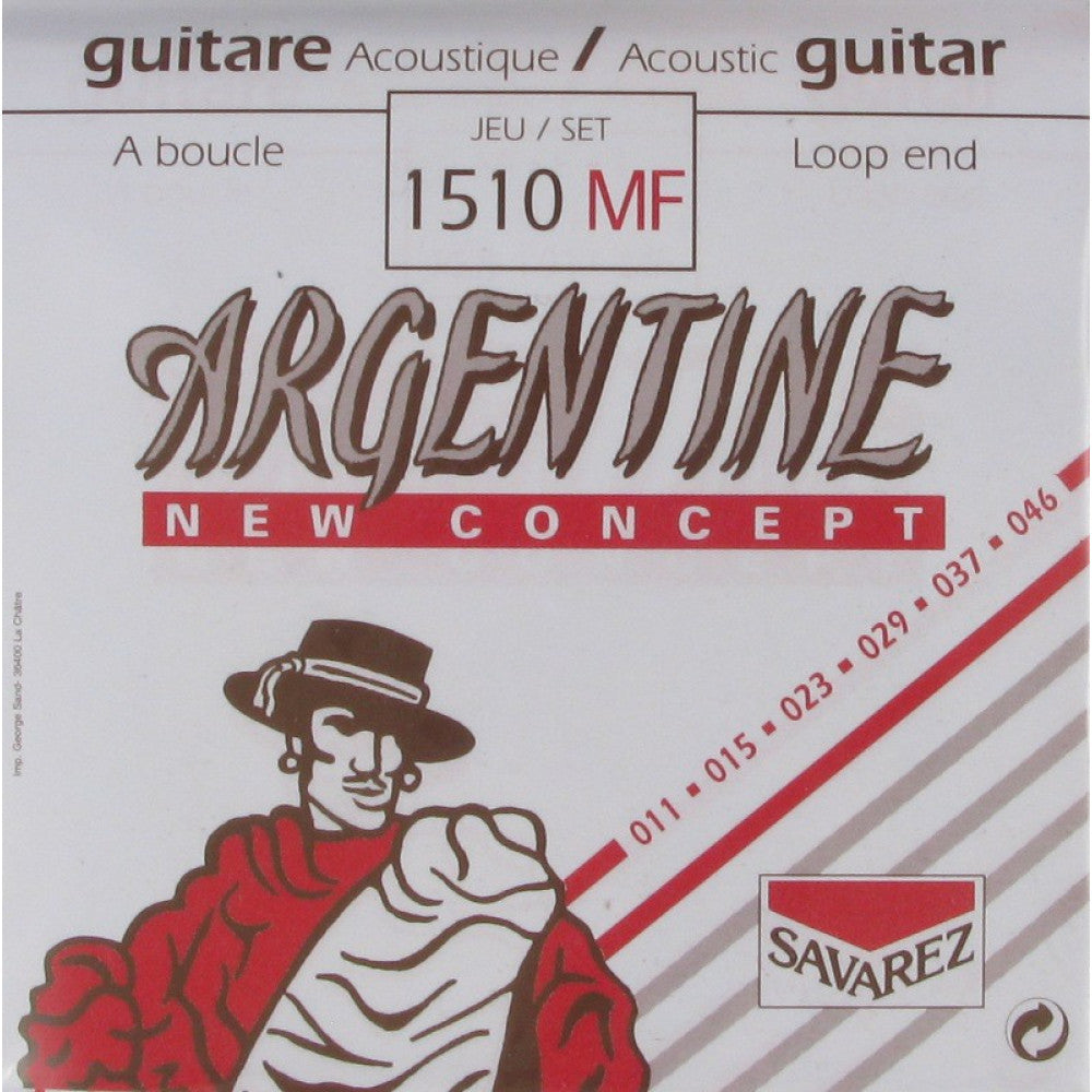 Juego Cuerdas Guitarra Acustica Savarez Argentine 1510-MF 11-46 Lazo