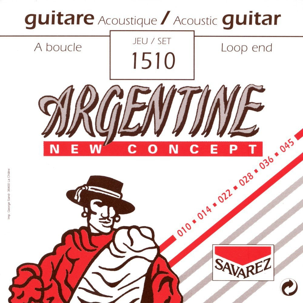 Juego Cuerdas Guitarra Acustica Savarez Argentine 1510 10-45 Lazo