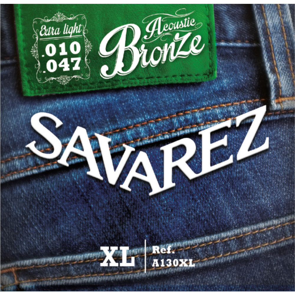 Juego Cuerdas Guitarra Acustica Savarez A130XL Bronze 010-047